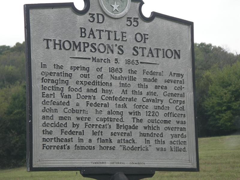 Civil War Battle of Thompson's Station historic site in Thompson's Station, TN
